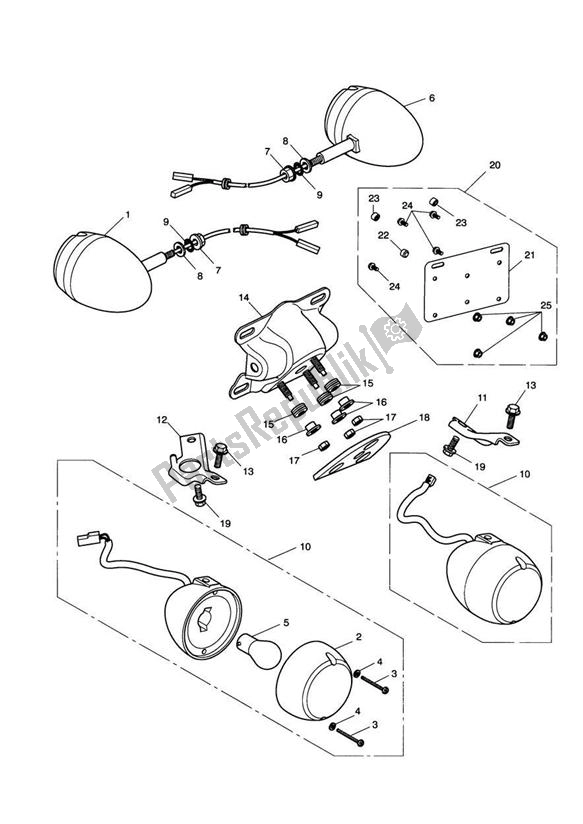 Tutte le parti per il Indicatori del Triumph America Carburettor 790 2002 - 2007